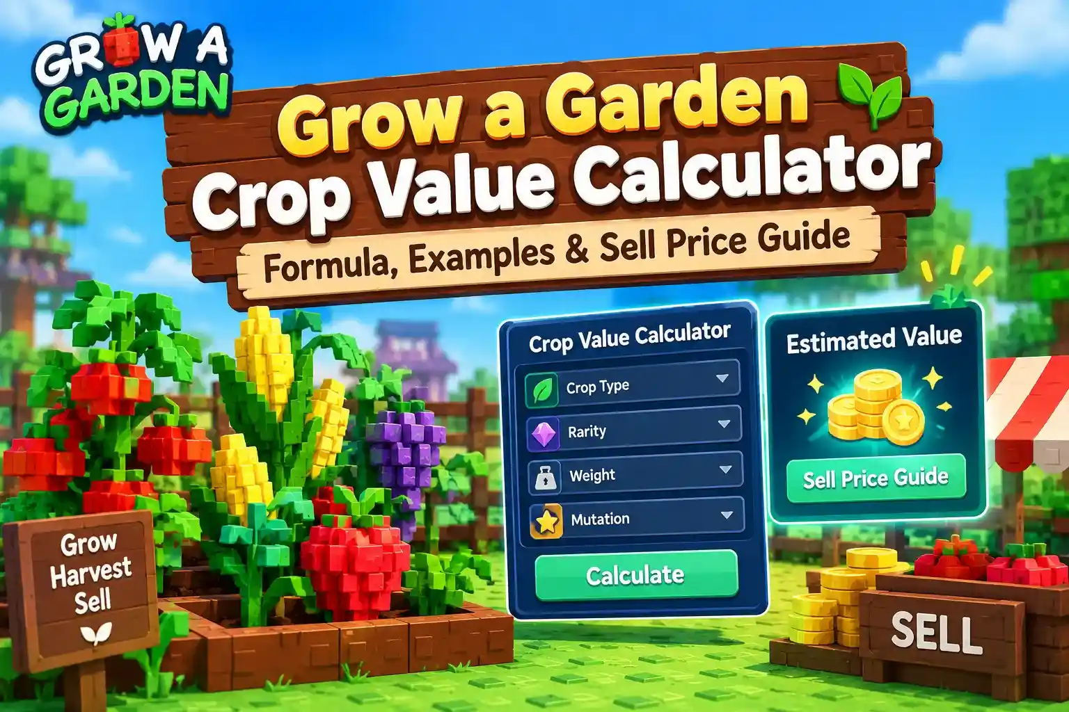 Grow a Garden Crop Value Calculator
